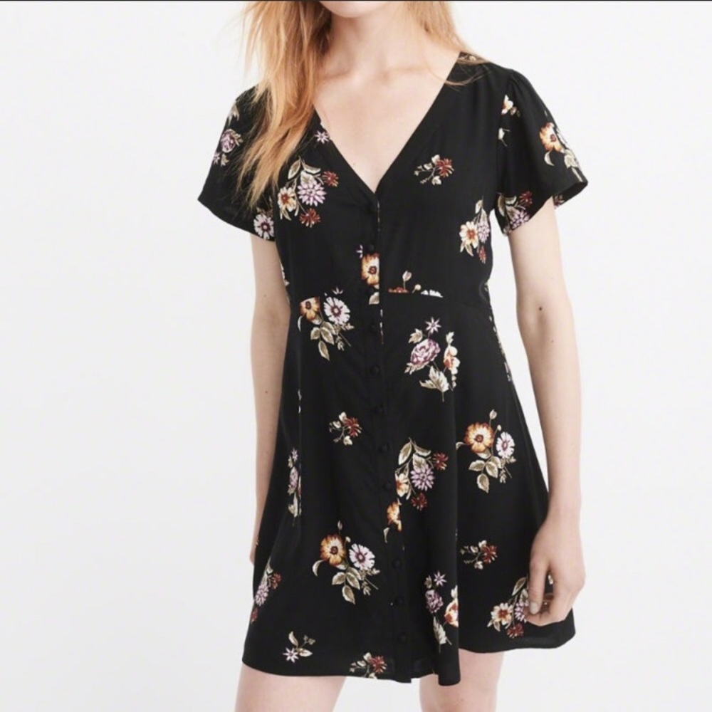 Abercrombie & Fitch Floral Button Front Dress